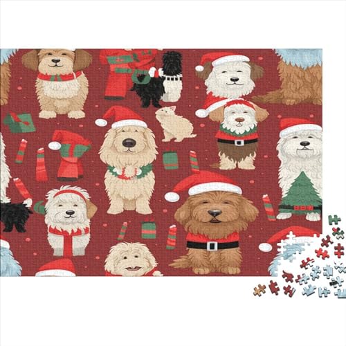 Weihnachtsmann Puppy 1000 Teile Premium-Puzzles Für Erwachsene - Spaß Und Lernspiele - Perfekte AI Animals Puzzle-Geschenke 1000pcs (75x50cm) von EKIDAZ