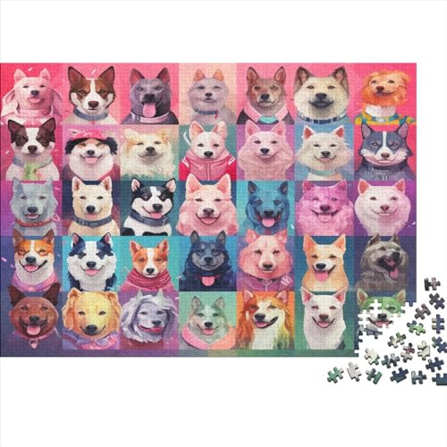 Welpen-Portrait 300 Teile Puzzle Lernspiel Spielzeug Puzzles Für Erwachsene Klassische AI Design Puzzles Puzzles Erwachsene 300pcs (40x28cm) von EKIDAZ