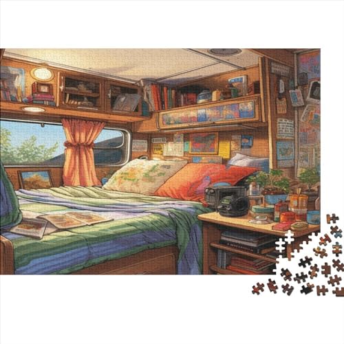 Wohnwagen Puzzle Erwachsenenpuzzle Farbenfrohes AI Design 500 Teile Puzzle Für Erwachsene Ab 14 Jahren 500pcs (52x38cm) von EKIDAZ