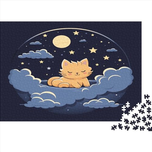 Wolken und Katze 1000 Teile Premium-Puzzles Für Erwachsene - Spaß Und Lernspiele - Perfekte AI Design Puzzle-Geschenke 1000pcs (75x50cm) von EKIDAZ