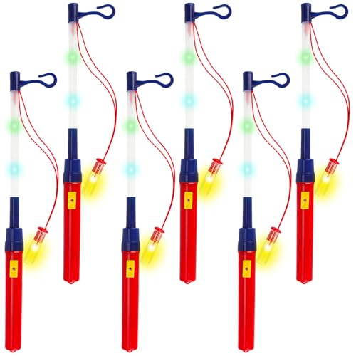 EKKONG Laternenstab 40cm Laternenstäbe 6 Stück,Laternenstab mit LED,Laternenstange Für Kinder,Laternenstab mit LED für St. Martins-Paraden, Kindergarten, Kostümpartys, Halloween von EKKONG