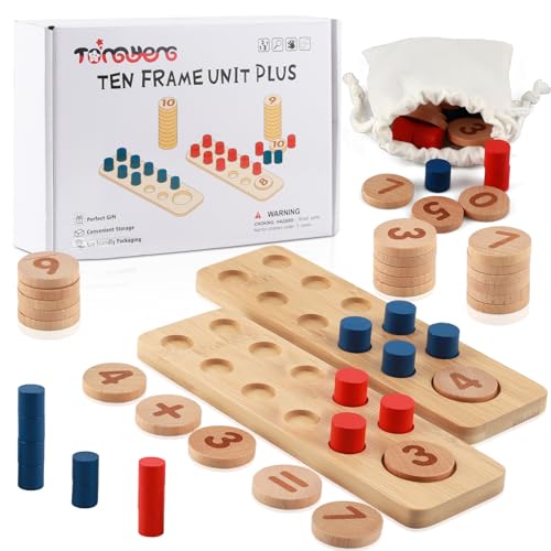 Montessori Mathe Spielzeug, Montessori Rechenbrett Addition, Rechentafel Addition, Holzspielzeug Addition und Subtraktion Innerhalb von 20, Montessori Spielzeug Rechnen lernen für kinder ab 3Jahre von EKKONG