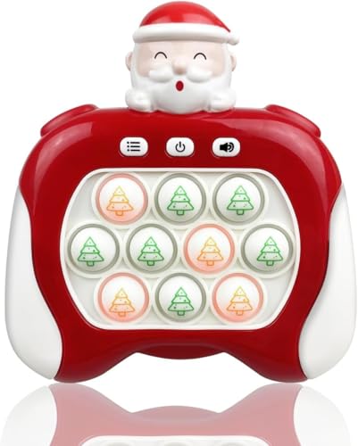 Quick Push Spiel, Pop it Elektronisches Spiel, Pop it Spiel Weihnachtsmann, Pop it Elektrisch mit LED, Quick Push Bubble Game, Anti Stress Spielzeug für Jungen Mädchen von EKKONG