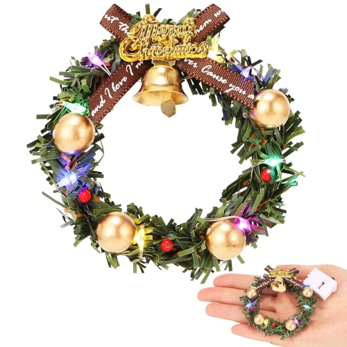 Wichtel Lichterkette Miniatur, Wichtel Zubehör Lichterkette, 40cm Mini LED Lichterkette, Bunte Licht, Miniatur Weihnachtsdeko, Puppenhaus Zubehör Weihnachten (Bunt-B) von EKKONG