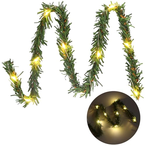 Wichtel Lichterkette Miniatur, Wichtel Zubehör Lichterkette, 40cm Mini LED Lichterkette, Bunte Licht, Miniatur Weihnachtsdeko, Puppenhaus Zubehör Weihnachten (Gelb-A) von EKKONG