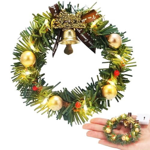 Wichtel Lichterkette Miniatur, Wichtel Zubehör Lichterkette, 40cm Mini LED Lichterkette, Bunte Licht, Miniatur Weihnachtsdeko, Puppenhaus Zubehör Weihnachten (Gelb-B) von EKKONG