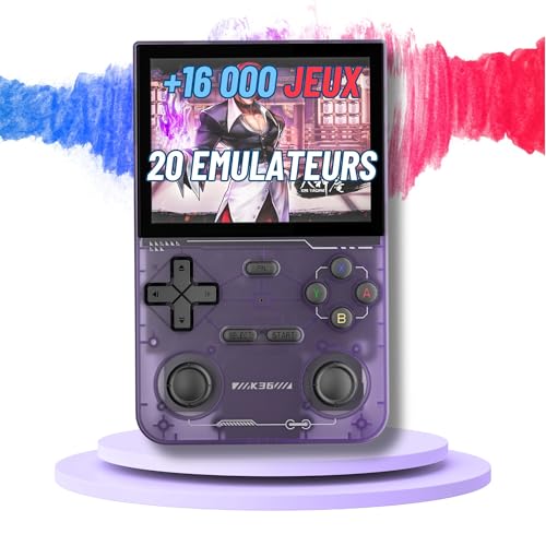 RetroGaming-Spielkonsole K36s Pro | RetroGaming-Konsole | + 16000 Spiele | tragbare Retro-Spielekonsole | 3500 mAh Akku | 128 G Karte | Retro-Konsole | Mini-Spielekonsole (Violett) von EKLAT