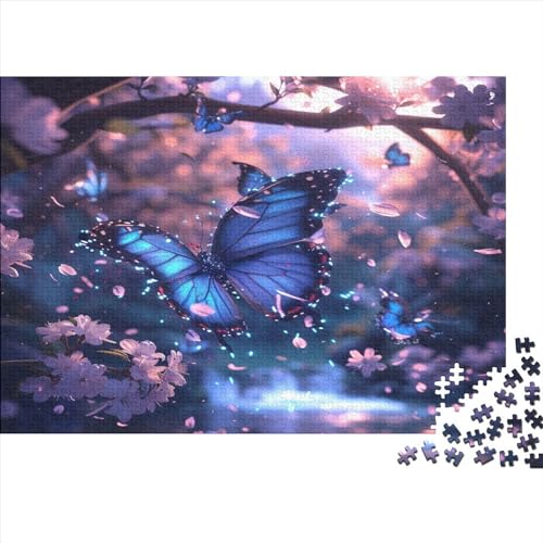 Blue Schmetterling Puzzle 1000 Teile Puzzle Für Erwachsene Und Kinder Ab 14 Jahren Puzzel 1000pcs (75x50cm) von EKZLQJWPN