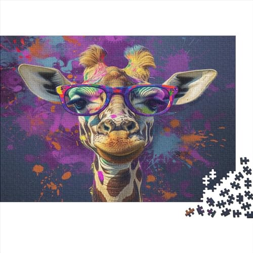 ColoRot Giraffe Puzzle 1000 Teile,für Erwachsene, Impossible Puzzle,farbenfrohes Legespiel,GesKükenlichkeitsspiel Für Die Ganze Familie,Erwachsenenpuzzle Puzzel 1000pcs (75x50cm) von EKZLQJWPN