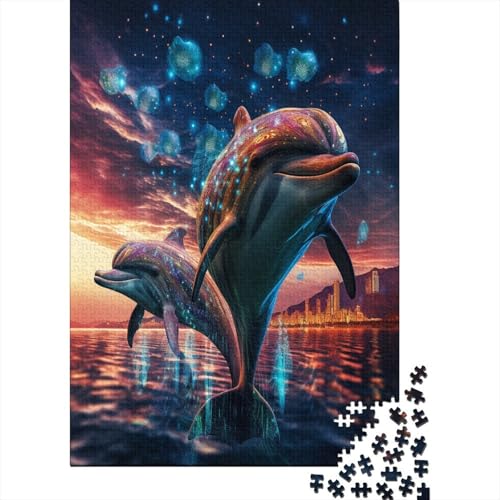 Delphin Puzzle 1000 Teile,Puzzle Für Erwachsene, Impossible Puzzle, GesKükenlichkeitsspiel Für Die Ganze Familie,Puzzle Farbenfrohes,Puzzle-Geschenk,RaumdekoRatteion Puzzel 1000pcs (75x50cm) von EKZLQJWPN