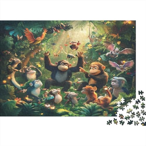 Dschungeltiere 1000 Stück Puzzles Für Erwachsene Teenager Stress Abbauen Familien-Puzzlespiel Mit Poster in 1000-teiliges Puzzle Kinder Lernspiel Spielzeug Geschenk Puzzel 1000pcs (75x50cm) von EKZLQJWPN