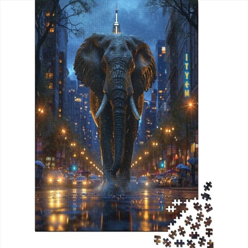 Elefant Puzzle 1000 Teile,Puzzle Für Erwachsene, Impossible Puzzle,Puzzle Farbenfrohes Legespiel,GesKükenlichkeitsspiel Für Die Ganze Familie Puzzel 1000pcs (75x50cm) von EKZLQJWPN