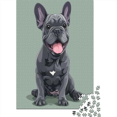 Französische Bulldogge Puzzle 1000 Teile Puzzle Für Erwachsene Und Kinder Ab 14 Jahren Puzzel 1000pcs (75x50cm) von EKZLQJWPN