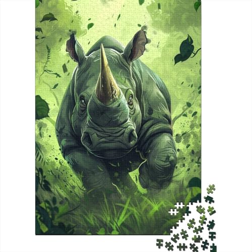 Rhinoceros Puzzle 1000 Teile Für Erwachsene Und Kinder Ab 14 Jahrenfür Stressabbauer Puzzlespiel Erwachsenen Puzzlespiel Puzzel 1000pcs (75x50cm) von EKZLQJWPN