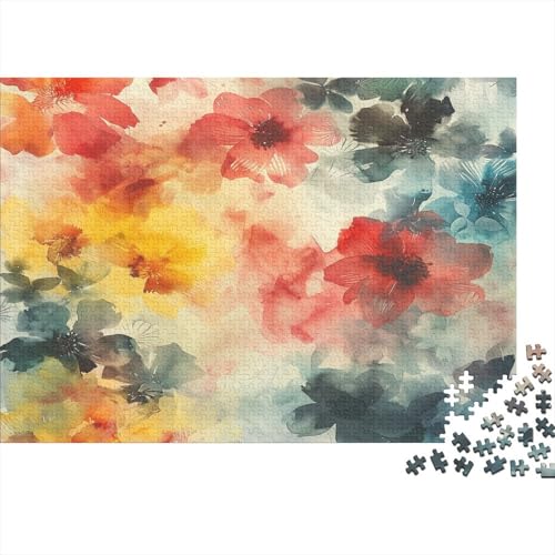 Watercolor Blumes Puzzle 1000 Teile - Puzzle Für Erwachsene, Puzzle, Puzzlespiel Erwachsenen Puzzlespiel Puzzel 1000pcs (75x50cm) von EKZLQJWPN