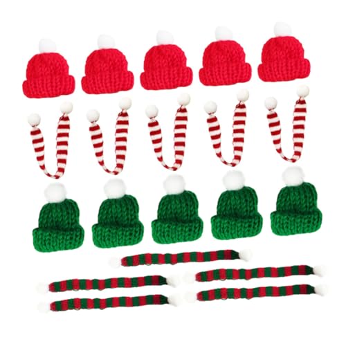 ELAYARD 20 Stück Teiliges Miniatur Weihnachtsmützen und Strickschals in Rot und Grün Handgefertigte Weihnachtsdeko für Party Flaschendeko Tannenbaum und Bastelzubehör Lebendige ELAYARD 20 Stück Teiliges Miniatur Weihnachtsmützen und Strickschals in Rot und Grün Handgefertigte Weihnachtsdeko für Party Flaschendeko Tannenbaum und Bastelzubehör Lebendige von ELAYARD