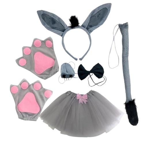 ELAYARD Donkey Kostüm Set Tierkostüm Animal Cosplay Zubehör Esel Ohren Stirnband Nasenrequisite für Karneval Geburtstag Party ELAYARD Donkey Kostüm Set Tierkostüm Animal Cosplay Zubehör Esel Ohren Stirnband Nasenrequisite für Karneval Geburtstag Party von ELAYARD