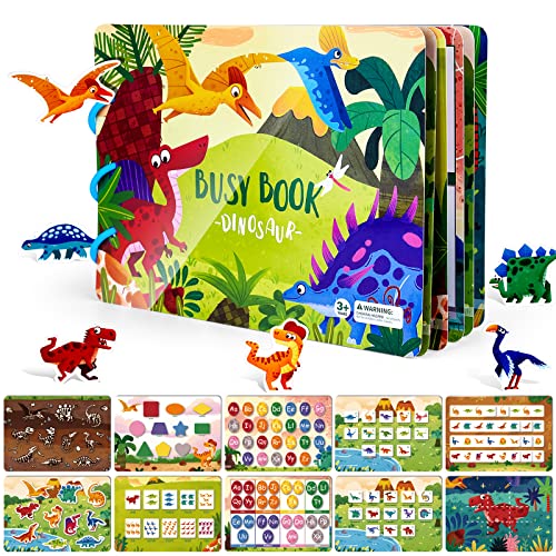 Montessori Busy Book for Toddlers 2-4 Educational Quiet Book Toy, ELECLAND Dinosaurier Matching Game Interactive Learning Toys for Kids von ELECLAND