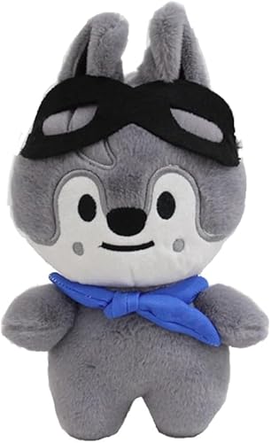 ELEFAD 20 cm Skzoo Stray-Kids PILOT5 FM Series Plüschpuppe Wolf Cartoon Chan Leebit DWAEKKI Jiniret Han Quokka BbokAri PuppyM Foxl.NY Dekoratives Geschenk für Fans (Wolf Chan) von ELEFAD