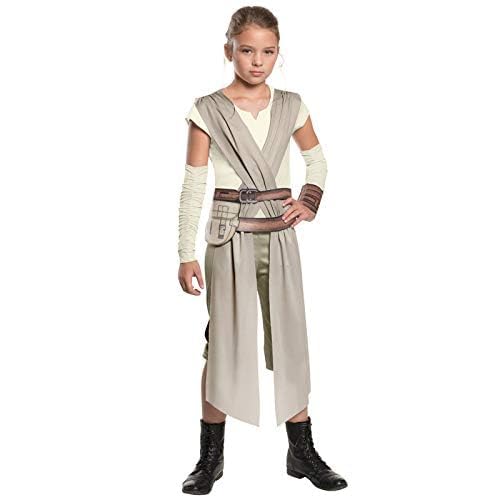 ELEGAWHISPR Rey-Kostüm für Mädchen, Halloween, Deluxe-Overall, Cosplay, Outfits mit Gürtel, Zubehör, Größe M (6–8 Jahre)) von ELEGAWHISPR