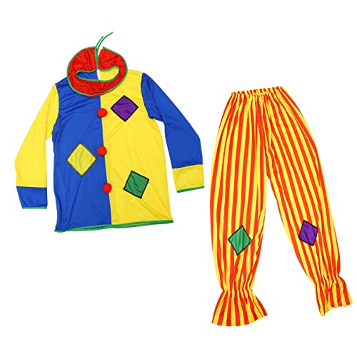 ELEOUTI 1 Satz Clown-Anzug Party-Cosplay-Kostüm Clownkleid Cosplay Kostüm Kostüm Karnevalsclown-Outfit clown costume kostã¼me fã¼r erwachsene Clown-Cosplay-Outfit Clown-Kostüm Baumwolle von ELEOUTI