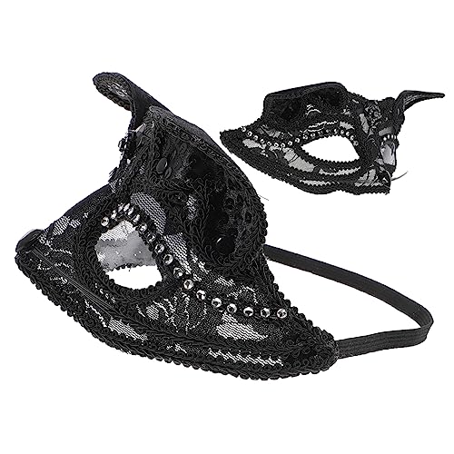 ELEOUTI Halbgesichtige Prinzessinnenmaske Venezianische Masken Für Frauen Cosplay-maske Maskerade Für Frauen Maskerade Masken Fuchsmaske Abschlussball Gesichtsmaske Halloween Black Plastik von ELEOUTI