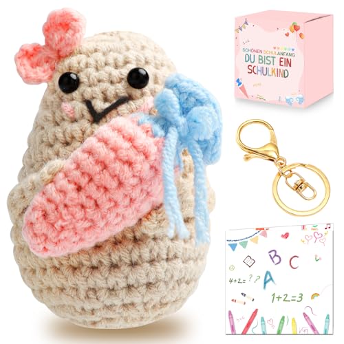 ELF-GRETTER Positive Potato Schultüte Mädchen Einschulung Geschenk, Positive Kartoffel Glücksbringer mit Kartoffel Puppe, Karte und Schlüsselanhänger, Schulkind Mädchen Schultüte Füllung Schulanfang von ELF-GRETTER