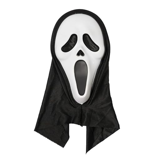 ELINA Gruseliger Horror Geister GhostFace Maske aus Halloween Schrei Cosplay Kostüm für Kinder ab 3 und Erwachsene von ELINA