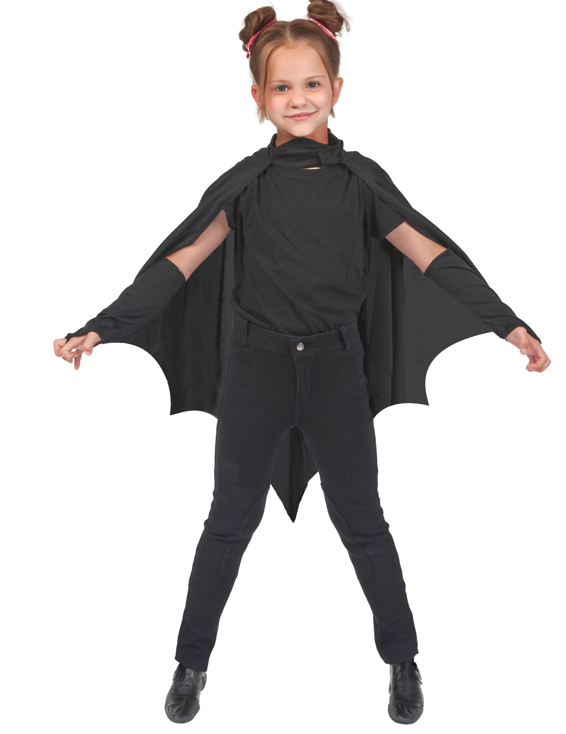 Vampir Fledermaus Umhang für Kinder schwarz von KARNEVAL-MEGASTORE