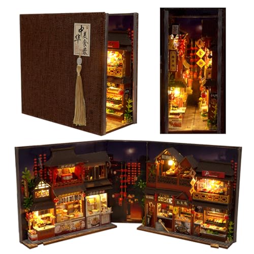 DIY Holzpuzzle Modell 3D Miniatur Szene Handwerk Buch Nook Regal Insert Kits Handgemachte Miniatur Puppenhaus Spielzeug für Erwachsene Geschenk von ELPHNUTSEY