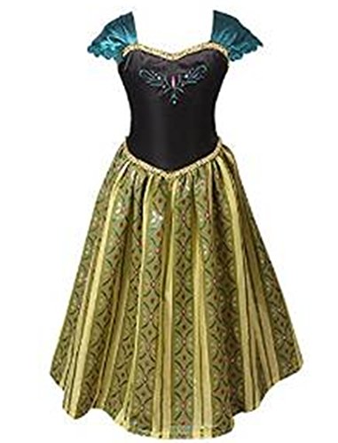 ELSA & ANNA Prinzessin Kleid Mädchen – Eiskönigin – Prinzessinnenkostüm – Mädchen Kleid für Partys, Geburtstage, Fasching, Karneval und Halloween – Prinzessin Kostüm Mädchen – 2-3 Jahre (FBA-ANNA1) von ELSA & ANNA