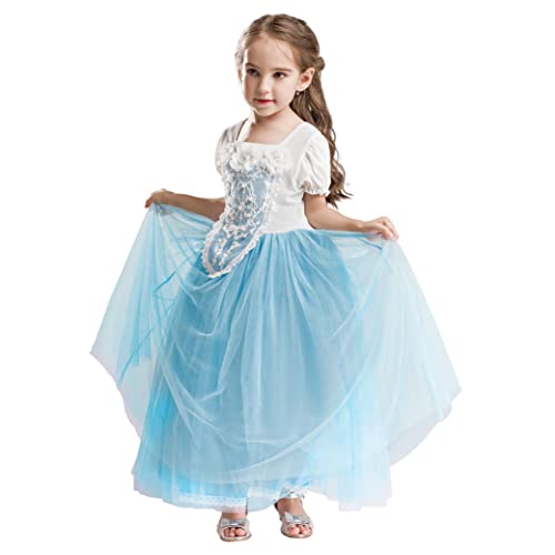 ELSA & ANNA Prinzessin Kleid Mädchen – Eiskönigin – Prinzessinnenkostüm – Mädchen Kleid für Partys, Geburtstage, Fasching, Karneval und Halloween – Prinzessin Kostüm Mädchen – 3-4 Jahre (CNDR3) von ELSA & ANNA