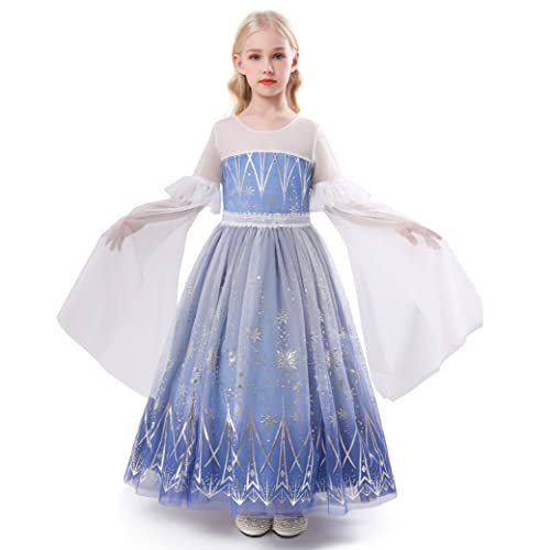 ELSA & ANNA Prinzessin Kleid Mädchen – Eiskönigin – Prinzessinnenkostüm – Mädchen Kleid für Partys, Geburtstage, Fasching, Karneval und Halloween – Prinzessin Kostüm Mädchen – 3-4 Jahre (EL2101) von ELSA & ANNA