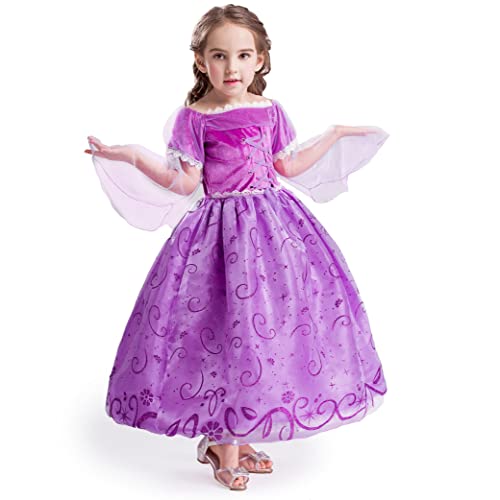 ELSA & ANNA Prinzessin Kleid Mädchen – Eiskönigin – Prinzessinnenkostüm – Mädchen Kleid für Partys, Geburtstage, Fasching, Karneval und Halloween – Prinzessin Kostüm Mädchen – 4-5 Jahre (NW12-RAP) von ELSA & ANNA