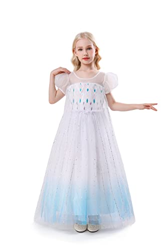 ELSA & ANNA Prinzessin Kleid Mädchen – Eiskönigin – Prinzessinnenkostüm – Mädchen Kleid für Partys, Geburtstage, Fasching, Karneval und Halloween – Prinzessin Kostüm Mädchen – 4-5 Jahre (RAP1) von ELSA & ANNA