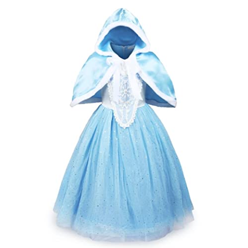 ELSA & ANNA Prinzessin Kleid Mädchen – Eiskönigin – Prinzessinnenkostüm – Mädchen Kleid für Partys, Geburtstage, Fasching, Karneval und Halloween – Prinzessin Kostüm Mädchen – 7-8 Jahre (CNDR6) von ELSA & ANNA