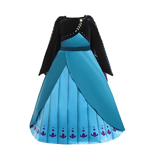 ELSA & ANNA Prinzessin Kleid Mädchen – Eiskönigin – Prinzessinnenkostüm – Mädchen Kleid für Partys, Geburtstage, Fasching, Karneval und Halloween – Prinzessin Kostüm Mädchen – 7-8 Jahre (UK-SEP306) von ELSA & ANNA