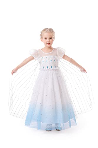 ELSA & ANNA Prinzessin Kleid Mädchen – Eiskönigin – Prinzessinnenkostüm – Mädchen Kleid für Partys, Geburtstage, Fasching, Karneval und Halloween – Prinzessin Kostüm Mädchen – 8-9 Jahre (EL2102) von ELSA & ANNA