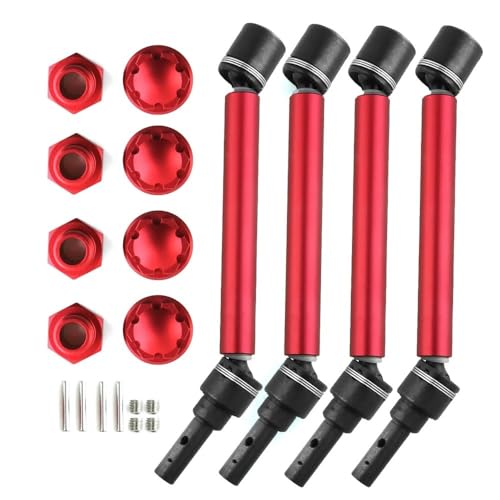 4 stücke Erweiterte Antriebswelle Mit Rad Hex Compatible with MAXX 2,0 V2 89076-4 1/10 RC Auto Upgrade Teile 8996X(Red) von ELUPNMF