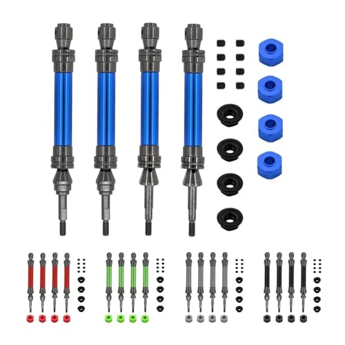 4 stücke Stahl Antriebswelle Vorne Und Hinten Verbesserte Teile Kompatibel Mit 1/10 RC Auto VXL 4X4(Black) von ELUPNMF