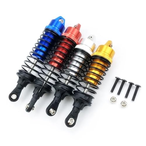 4 stücke Verbesserte Metall Stoßdämpfer Compatible with 1/10 4X4 VXL 2WD RC Autos Vorne Und Hinten(Blue) von ELUPNMF