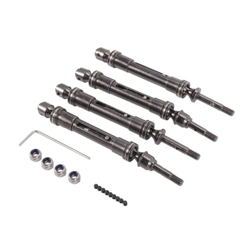 4Pcs Upgrade Metall Vorne Und Hinten Antriebswellen Compatible with 1/10 Hoss VXL 4X4 Kompatibel Mit von ELUPNMF