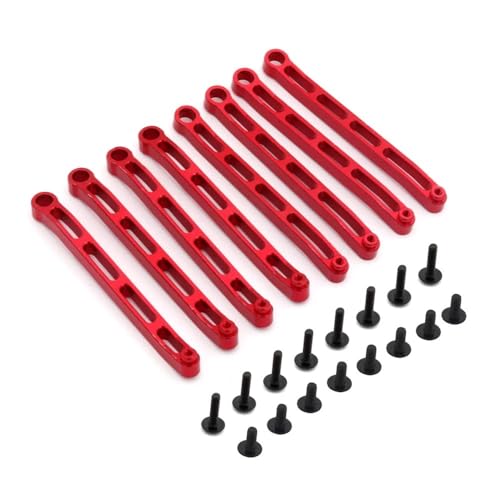 Metall Chassis Befestigung Stange Upgrade Suspension Linkage Compatible with 1/12 MN78 MN82 RC Auto Ersatzteile(Red for MN78) von ELUPNMF