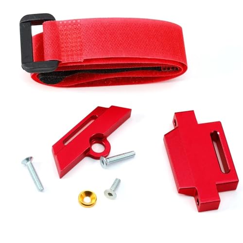 Metall Halter Halterung Mit Strap Compatible with 1/10 2WD 5822 5822A Upgrade Teile(Red) von ELUPNMF