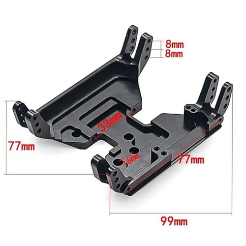 Metallchassis Skid Plate Getriebehalterung Compatible with UTB10 1.9 UTB 1/10 RC Crawler Auto Upgrade Teile(Black) von ELUPNMF