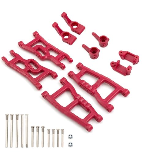 Nylon Suspension Arme Lenkung Block Achsschenkel Träger Tuningteile Compatible with 2WD VXL RC Auto Zubehör(Red) von ELUPNMF