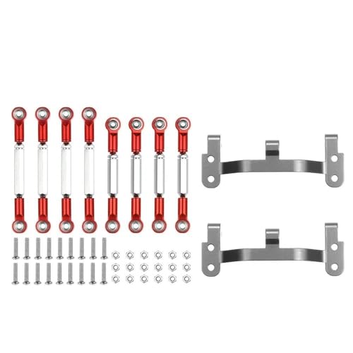 RC Auto Ersatzteile Upgrade Metall Zugstange Lenkung Zugstange Servo Stange Basis Compatible with B1 B-1 B14 B-14 B24 B-24 C14 C24 1/16(Red) von ELUPNMF