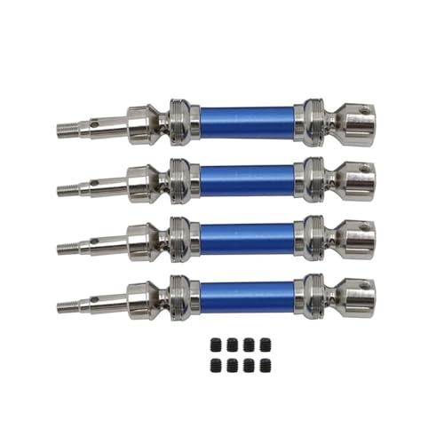 Upgrade Metall Antriebswelle 4 Stück Vorne und Hinten Compatible with 1/8 3S RC Auto Zubehör(Blue) von ELUPNMF