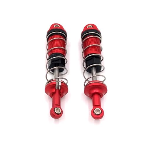 Upgrade Metall Hydraulische Feder Stoßdämpfer Vorne Und Hinten Compatible with 1/16 4WD RC Auto Ersatzteile(Red) von ELUPNMF