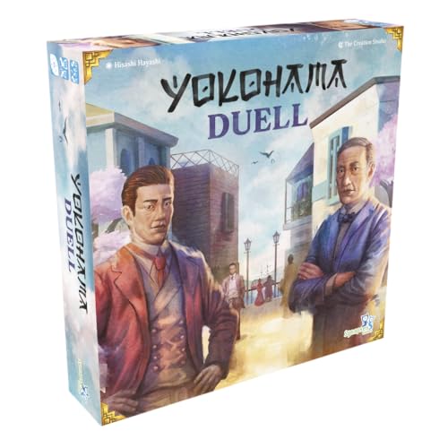 Yokohama Duell, ELZNIR GAMES, Kennerspiel für 2 Spieler, Worker Placement & Set Collection, 45 Min. Spieldauer, ab 8 Jahren, überarbeitete 2-Spieler-Version, kompakt & schnell spielbar von ELZNIR GAMES